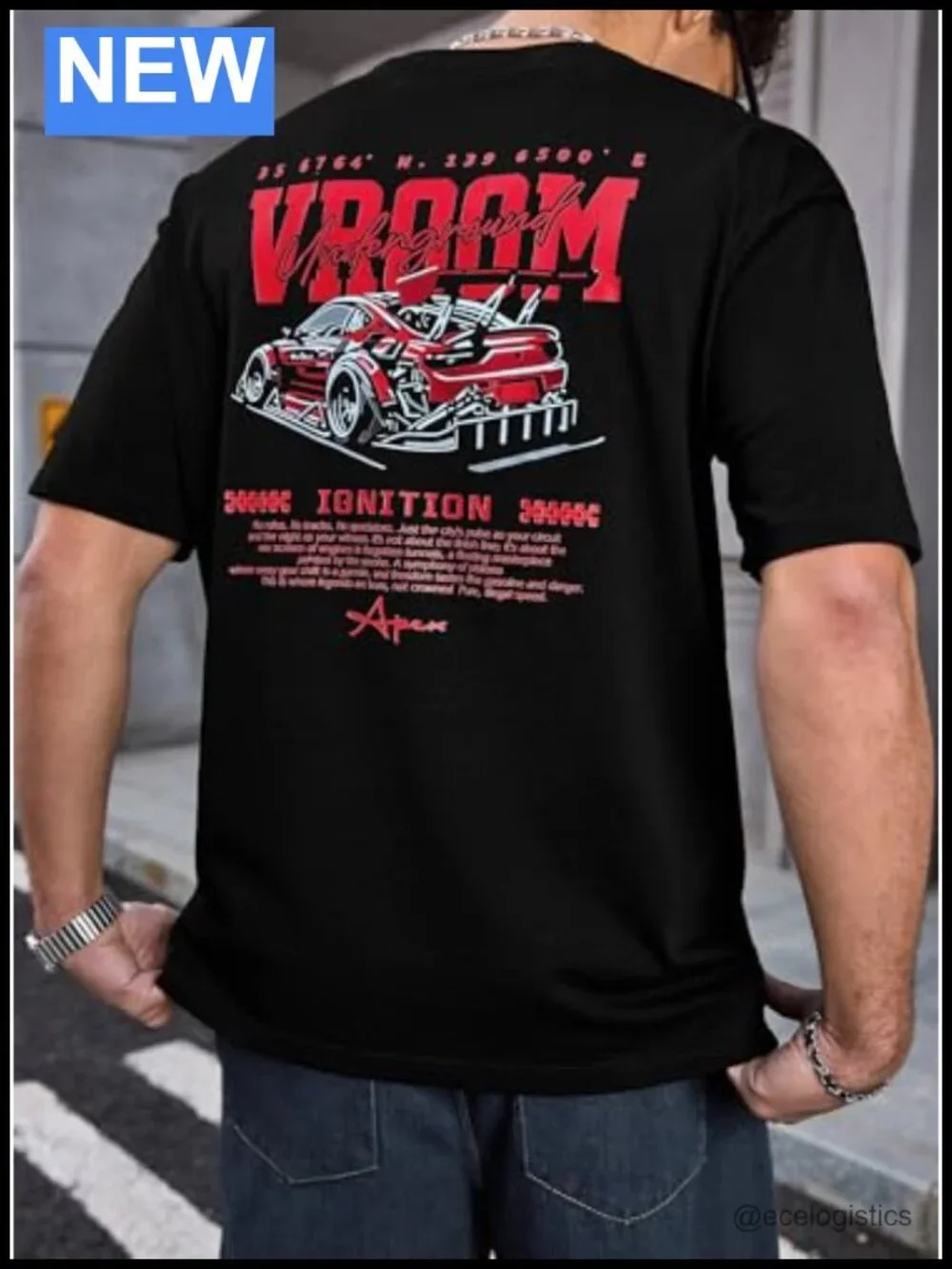 Men's Loose Fit Graphic T-Shirt Cotton Crewneck Short Sleeve Tee